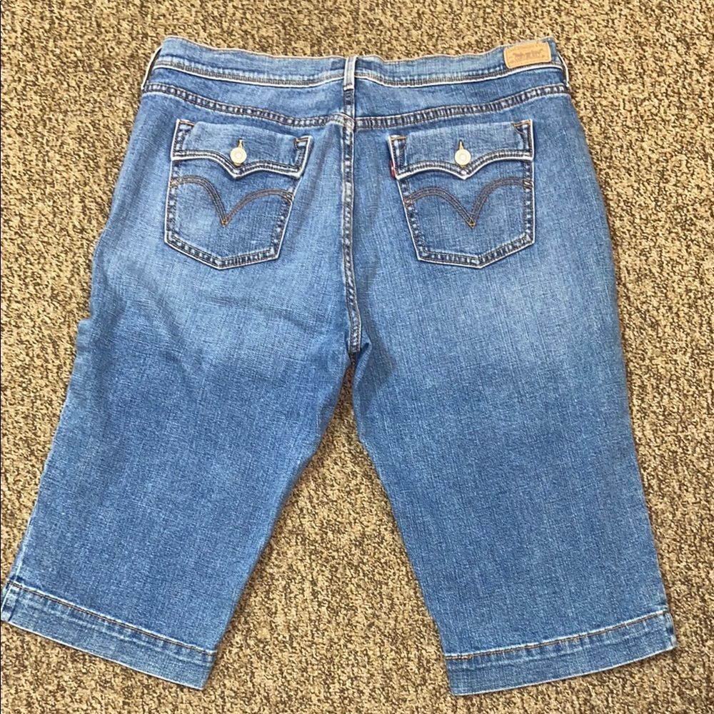 Vintage Levi’s 515 TM Capri  Blue Denim Shorts Capris Plus Size 14